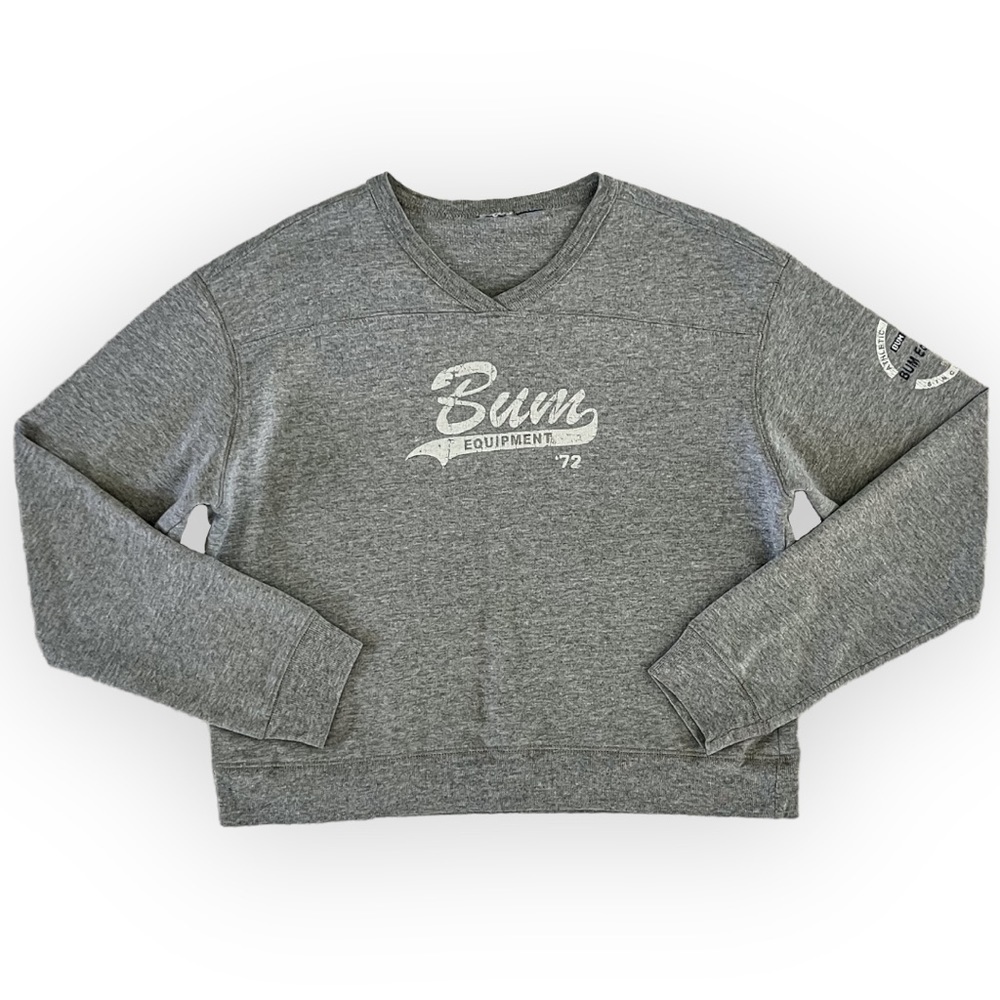 Vintage Grey B.U.M. Equipment Long-Sleeve Pullover